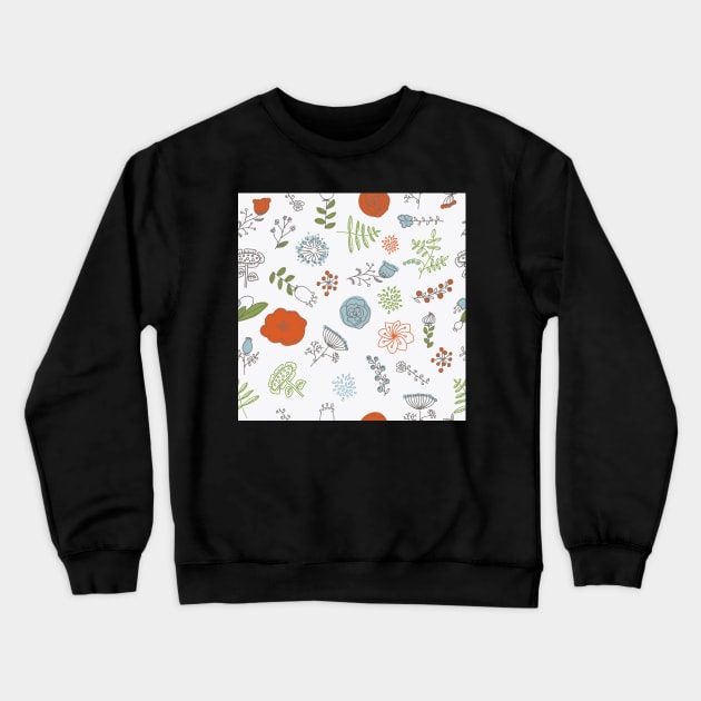 Elegance Seamless pattern with flowers, vector floral illustration in vintage style Crewneck Sweatshirt by Olga Berlet